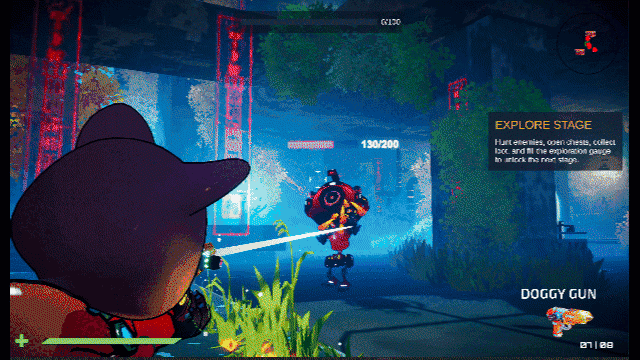 Shooting combat in a mysterious dreamscape