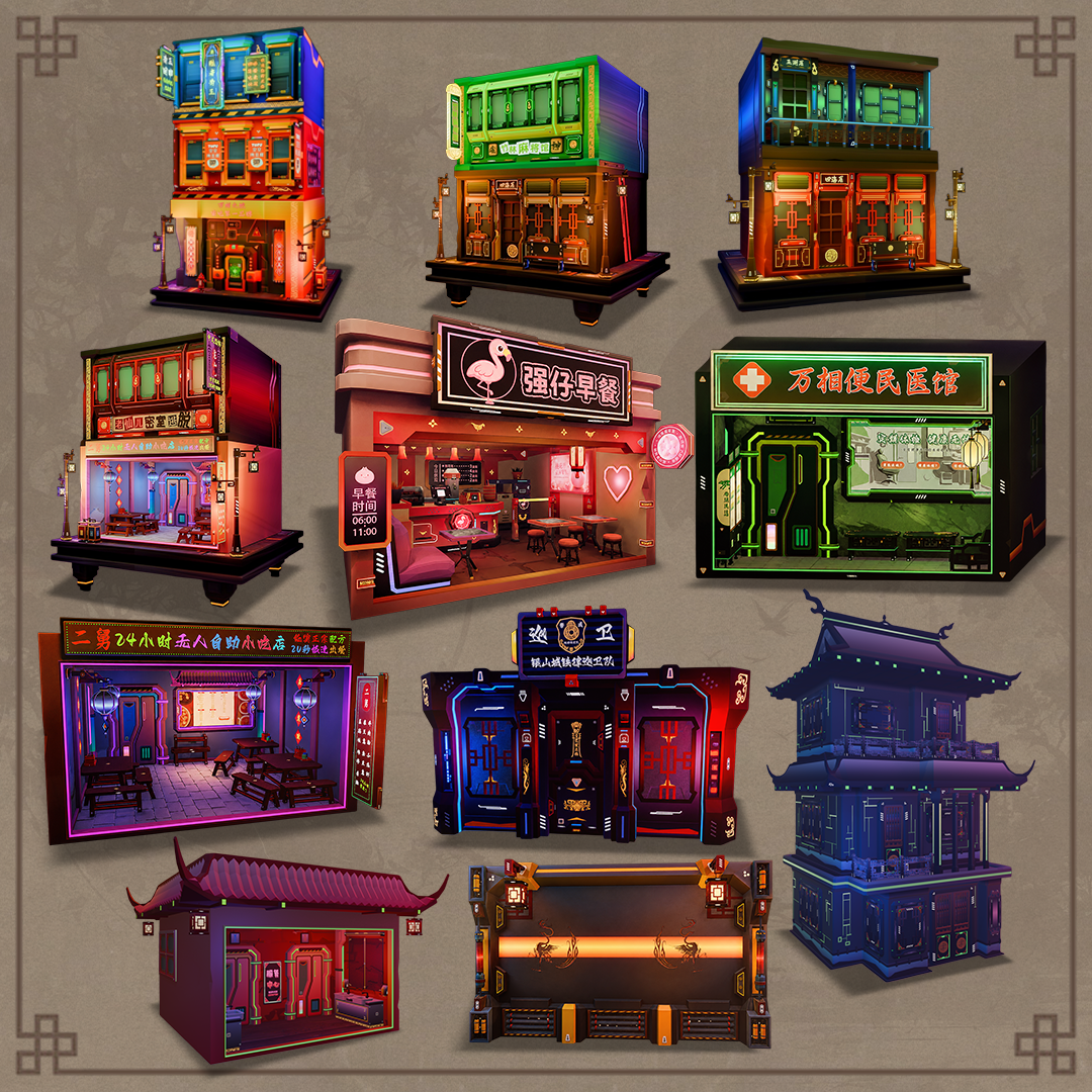A collection of modular Prebuilt Houses from Land of Manifestations: Sanctuary