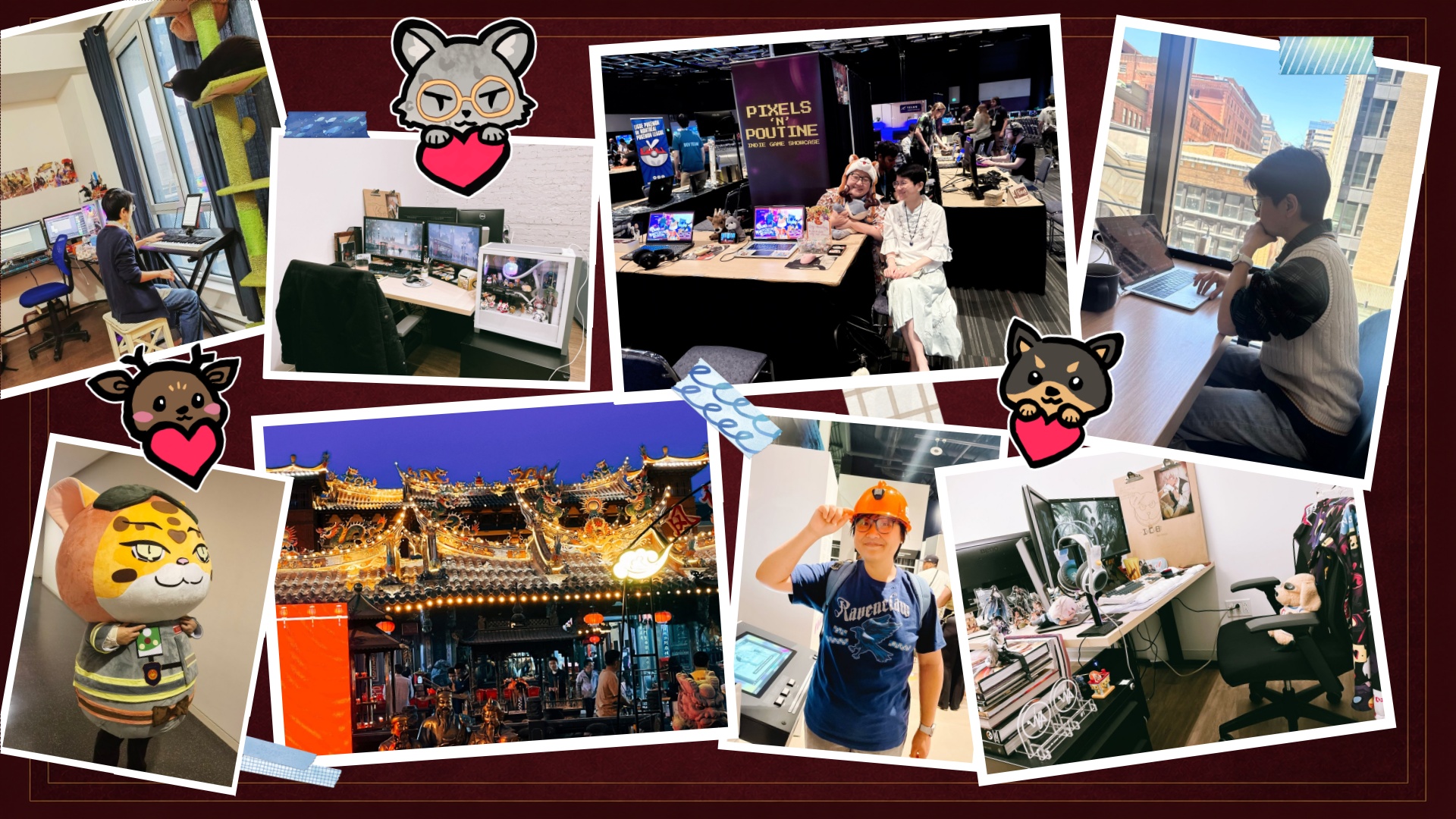 A collage of the Silence Square team, workspaces, events, and inspirations